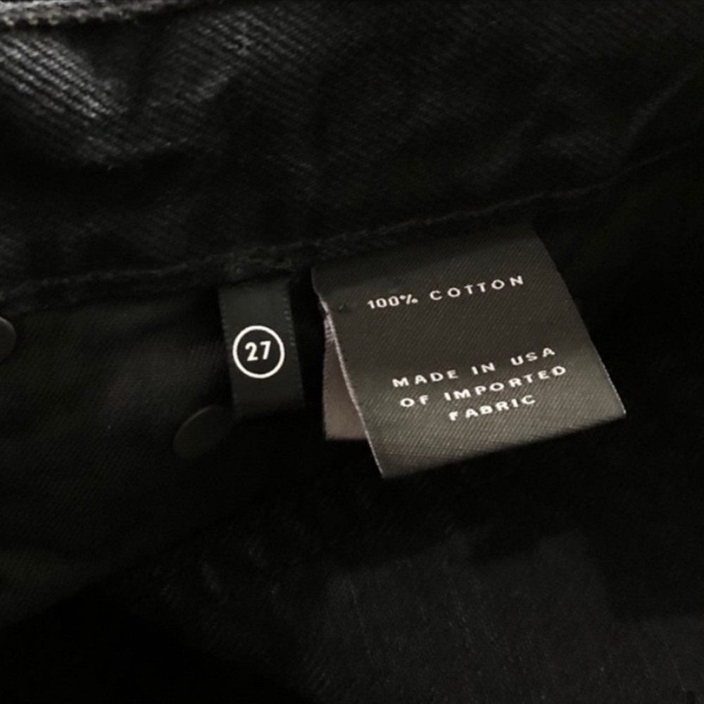 GRLFRND Black Karolina High Rise Skinny Jeans Raw Hem 100% Cotton Denim 27 New - Picture 11 of 11